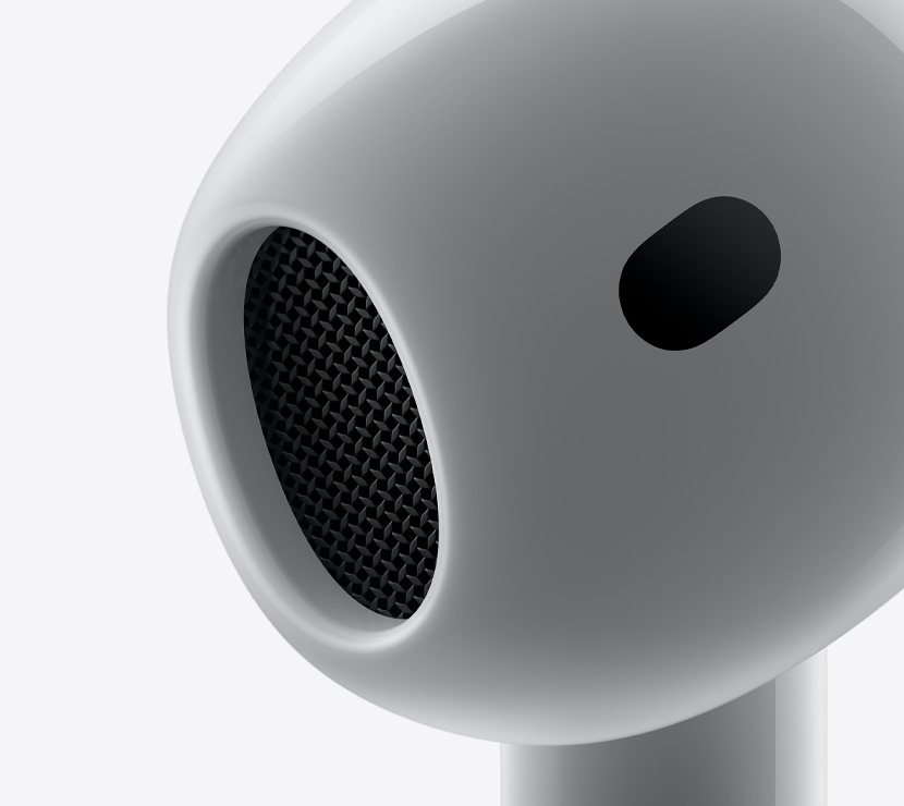 AirPods 4 收窄的入耳部分特写。