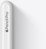 图片展示 Apple Pencil Pro 的尾部，具有圆润的末端、Apple 标志和 Pencil Pro 字样。