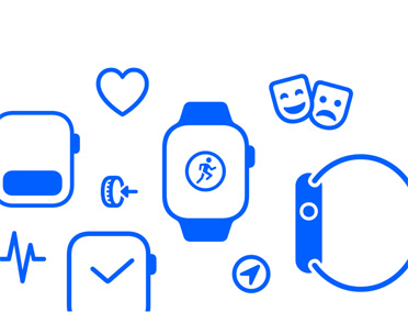 各种 Apple Watch 图标：智能叠放、健康、数码表冠、体能训练、剧院模式