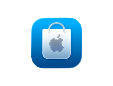 Apple Store App 的蓝色购物袋图标