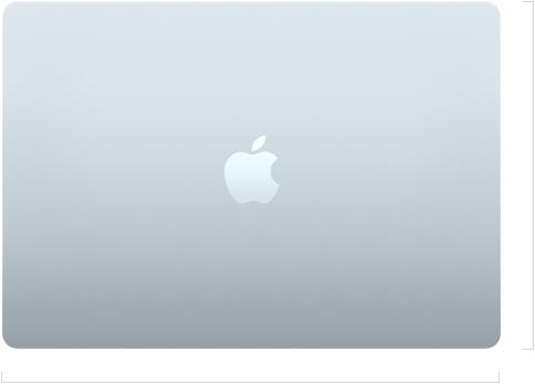 呈闭合状态的 15 英寸 MacBook Air 的外观图，Apple 标志位于中央。